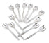 12 Heavy Duty Disposable Plastic Serving Utensils, 10" Forks & Spoons, Silver, Six Each