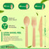 120 PCs Wooden Cutlery set | 6.5" Splinter Free Compostable Utensils, Biodegradable, Eco-Friendly | 100% All - Natural Bamboo Utensils for Outdoor, Party & More - Disposable Bamboo cutlery by ECOSANX