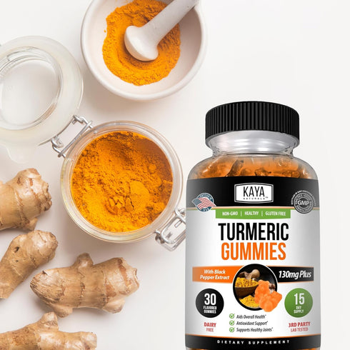 Kaya Naturals Turmeric Gummies 30 Count | Pure Nature Curcumin with Ginger & Black Pepper Extract | Joint Support