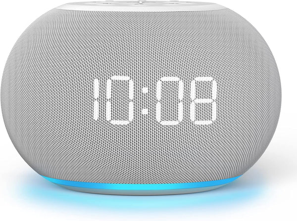 Reacher Auto-Dimmable Sound Machine Alarm Clock with Night Light, 20 Soothing Sounds, Sleep Timer