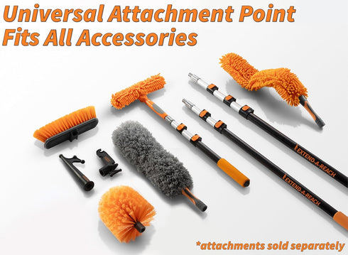 1.5-3 ft Window Squeegee with Long Handle, Car Window Cleaner Tool & Scrubber with Telescopic Extension Pole for Indoor