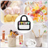 Chenille Letter Clear Makeup Bag, Preppy Cosmetic Bag with Zipper, Waterproof Travel Toiletry Bag for Women and Girls
