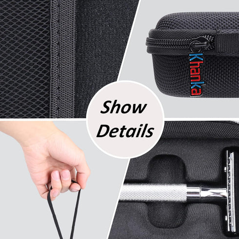Khanka Hard Travel Case for WEISHI Double Edge Safety Razor/Merkur Long Handled Razor Replacement