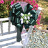 Hunter Green Pull Bows with Tulle Tails and Rosebuds, Set of 6, 8" Wide, Spring Wedding Aisle Decoration