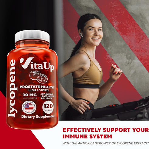 Lycopene Supplement, USA Made 30mg Vegan Capsules for Men's Health, Prostate Support, Heart Health, 120 Count