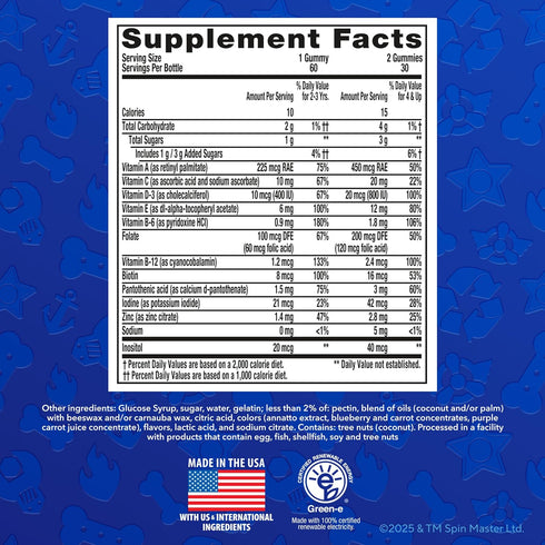 Gummy Gummy D3 Immune 60 Gummies Lil Critters Paw Patrol Vites Daily Multivitamin for Kids, Vitamin C, for Support