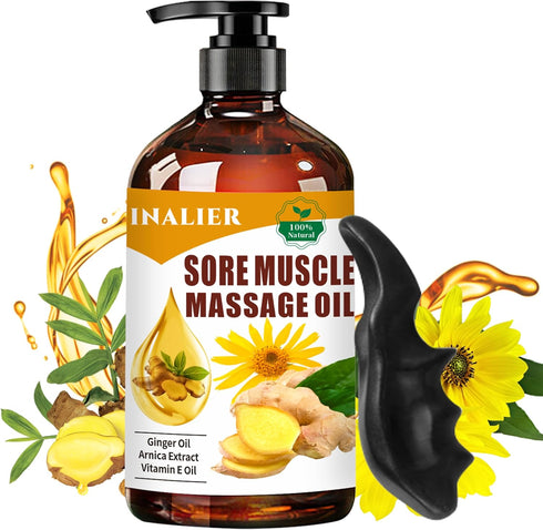 INALIER Sore Muscle Massage Oil,Gift for Husband Dad Boyfriend,Relaxing Massage Oil,Arnica Oil,Massages Oil