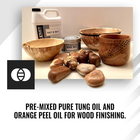 Real Milk Paint, Half and Half Pure Tung Oil and Orange Peel Oil for Wood Finishing, 16 oz.