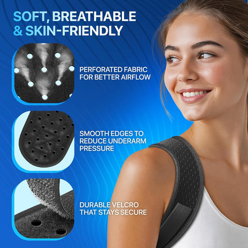 LERAMED 2026 Figure-8 25" 55") NEW Posture Corrector for Men & Women Adjustable Back Brace for Rounded Shoulders