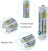 GEILIENERGY AA Ni-CD 1000mAh Rechargeable Batteries for Solar Lights - Pack of 12
