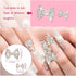 Maitys 24 Pieces Nail Bows Charms Rhinestones - 3D Alloy Pearl Bow Knot Accessory for Women DIY Valentine Salon Jewelry