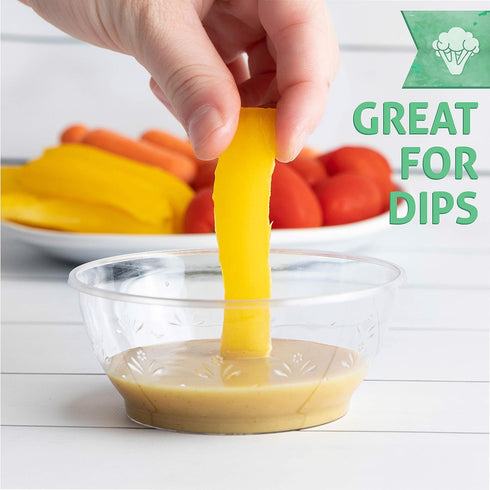 PLASTICPRO 6 oz Hard Plastic Dessert Bowls, Premium Quality Disposable Clear Bowls, Pack of 100