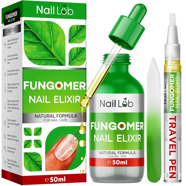 Nail Lab Premium Fu Nail Elixir for Toenails - 50 ml | Includes 3