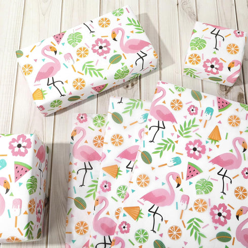 JarThenaAMCS 100 Sheets Hawaiian Tissue Paper, 14 x 20 Inch Tropical Gift Wrapping Paper for DIY Crafts, Summer Party
