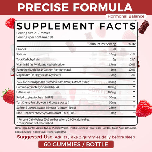 w/KSM-66 B6 60 Gummies GREENPEOPLE Cortisol Supplements for Women & Men - Cortisol Reducer Detox Manager