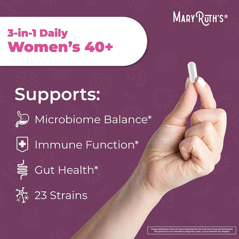 MaryRuth Organics 3-in-1 Daily Health 40+ Probiotics for Women - 50 Billion CFU - 30 ct - Estrogen Supplement