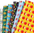JarThenaAMCS 12 Sheets Back to School Wrapping Paper, Flat Folded Gift Wrap Paper with 6 Designs for Classroom Party