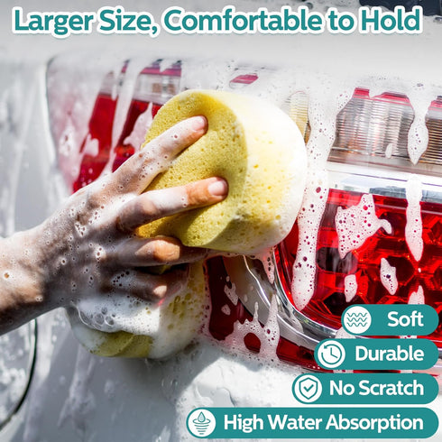 20 Pcs Large Multi-Purpose Car Wash Sponge, Non-Scratch Thick Foam Cleaning Pad, Mix Colors for Household