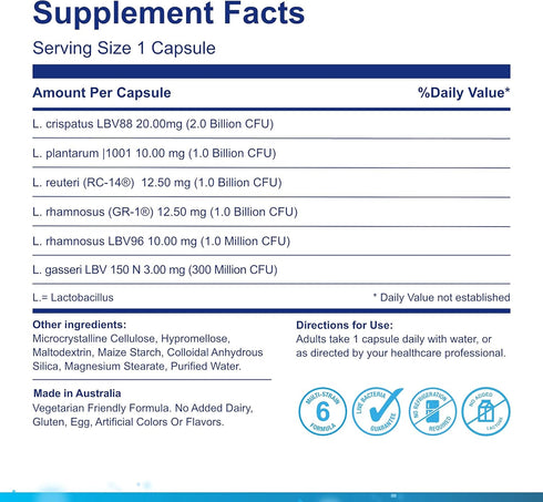 Life-Space Probiotic for Women, 60 Capsules, 6.3 Billion CFU, Multi Strain, Support Healthy Vaginal Microflora & Comfort