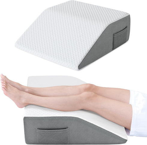 Cozymaker Cooling Gel Memory Foam Wedge Pillows for After Surgery, Adjustable Leg Elevation for Swelling, Pain Relief