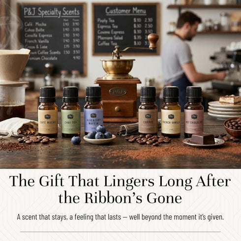 Set P&J Trading Fragrance Oil Coffee Shop | Coffee, Caf Mocha, Chai Tea, Hot Chocolate, Blueberry Muffin, French