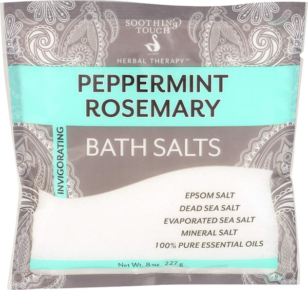 Soothing Touch Bath Salts Pouch, Peppermint Rosemary, 8 Ounce