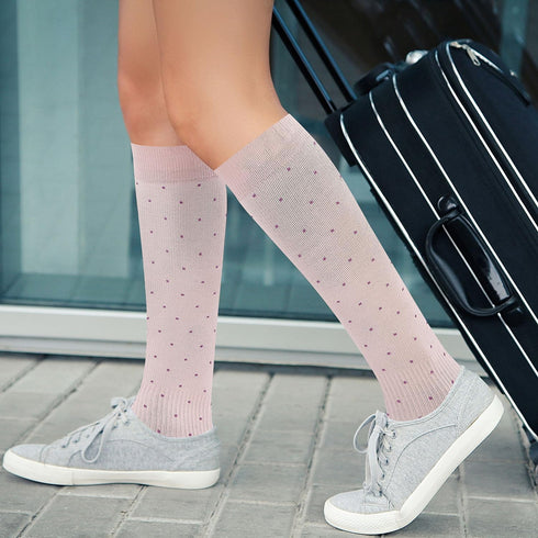 LIKAWEN 2 15-20 mmHg Pairs Bamboo Plus Size Compression Socks Wide Calf for Women and Men Knee High Support Stockings