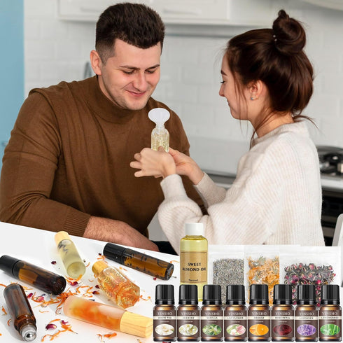 Set JUYRLE Roller Perfume Making Kit- DIY Perfume Making Kit, Make Your Own Roll-On Perfume with Essential Oil, Perfume