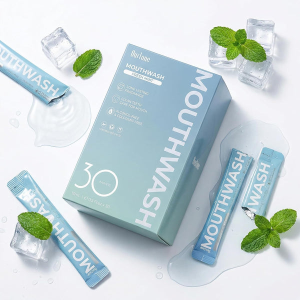 OUSTANE Travel Size Original Mint Mouthwash Packets 30 Count, Fluoride-Free, Alcohol-Free, Non-Burning, Gentle