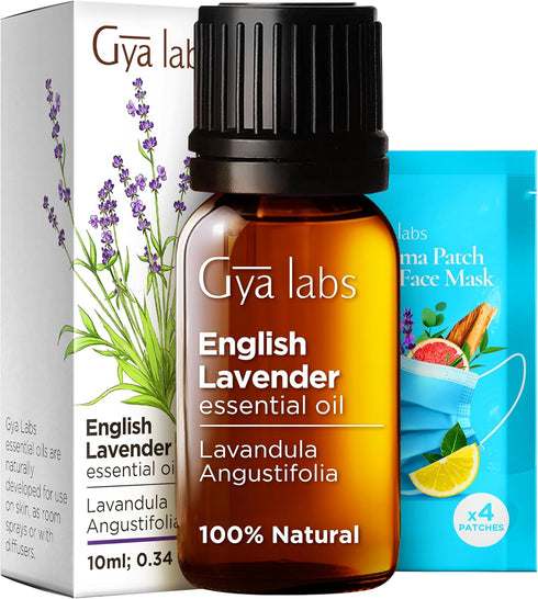 Gya Labs English Lavender Essential Oil for Diffuser - 0.34 Fl Oz - 100% Pure Natural Oil for Skin, Hair & Candle Making
