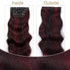 Vigorous Clip in Hair Extensions, 4PCS Black Burgundy Mixed Soft Synthetic Hairpieces, 20 Inches Full Head Extensions