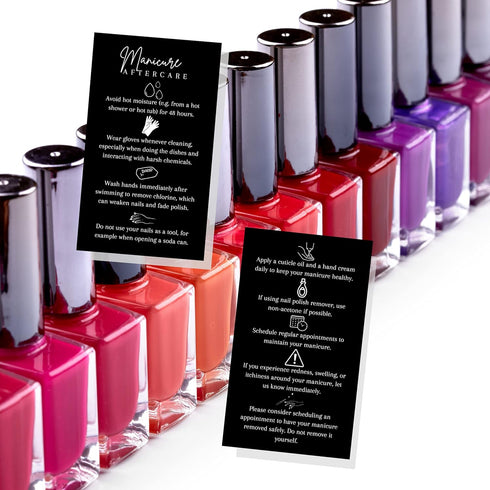 Manicure Aftercare Instruction Cards, 50 Pack, 2x3.5" Business Card Size for Nail Salon Handout