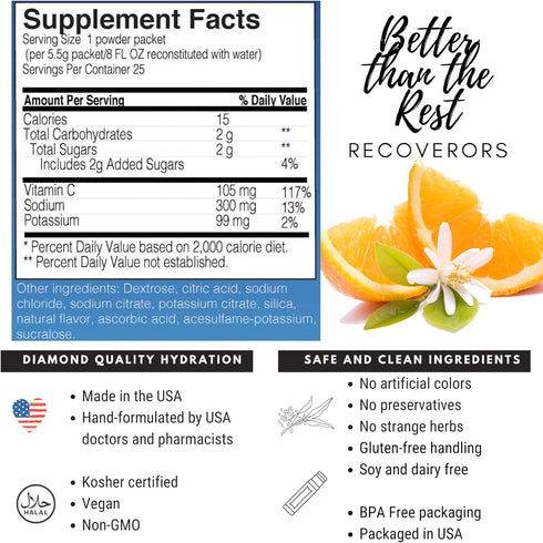 8 in 1 Hydration Drink Mix - Electrolyte Powder & Vitamin C Defense, Dual Keto Friendly, 25-Pack