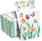 YOCHANDA 100 Pack Tulip Floral Guest Hand Towels Disposable for Bathroom, Floral Paper