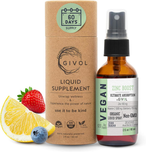 Organic ZINC Boost Mist 100 g (Extra Strength) - Sugar Free with Vitamin C and Elderberry Extract, Vegan Spray