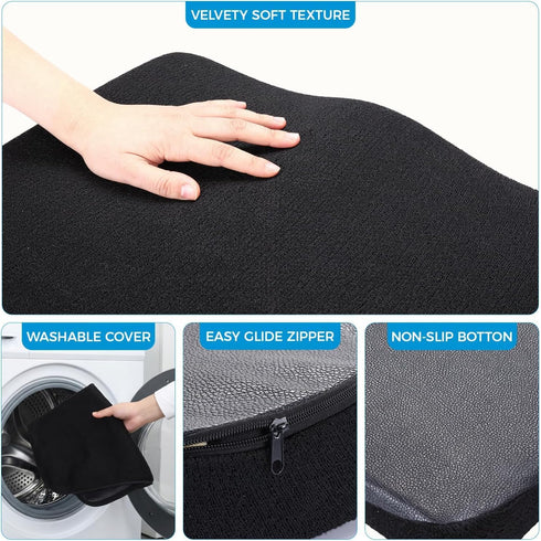 (16.9x15), Tailbone Tsumbay Firm Support Coccyx Cushion for Office Chair - Orthopedic Memory Foam, Standard Size Pain
