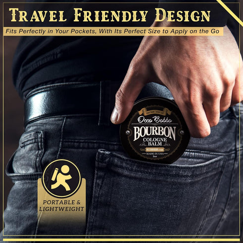 Occo Bobbo Solid Cologne, Bourbon and Sandalwood Scent, 2 Ounce Concentrated Balm for Men