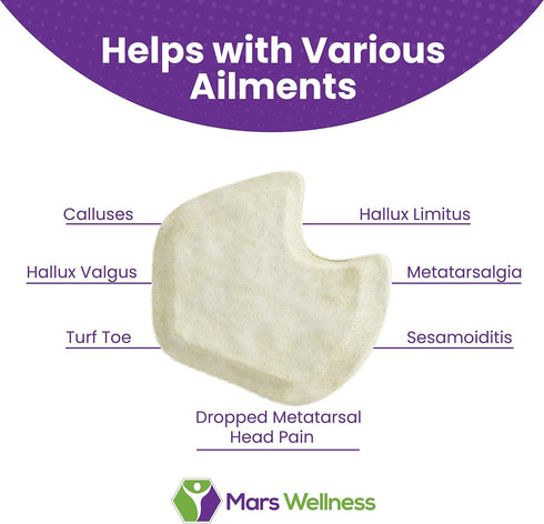 Premium Dancers Pads for Ball of Feet Pain - Sesamoiditis Pads - Made in USA - 12 Pieces Left Foot