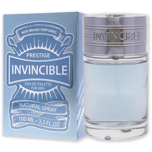 New Brand Perfumes Prestige Invincible EDT Spray for Men, 3.3 oz