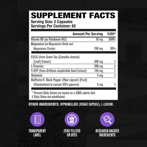 Jacked Factory Lean PM Night Time Fat Burner & Sleep Aid Supplement for Men and Women - 120 Stimulant-Free Veggie Pills