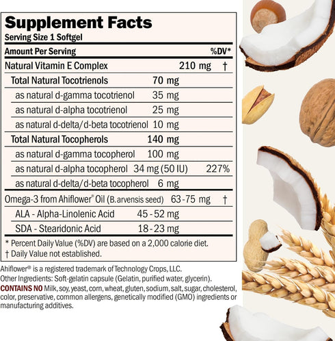 Andrew Lessman Complete Tocotrienols with Gamma Vitamin E - 60 Softgels, Eight Forms of Vitamin E, Powerful Antioxidant