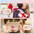 WECOOL Preppy Makeup Bag, Waterproof PU Leather Smiley Face Patch, Portable Cute Toiletry Bag with Zipper for Women
