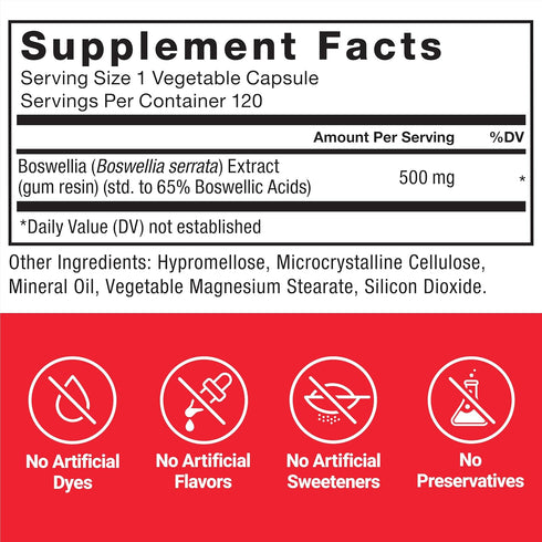 FORCE FACTOR Boswellia Extract Capsules - Immune Support Supplement and Joint Health Supplement for Women and Men, Made