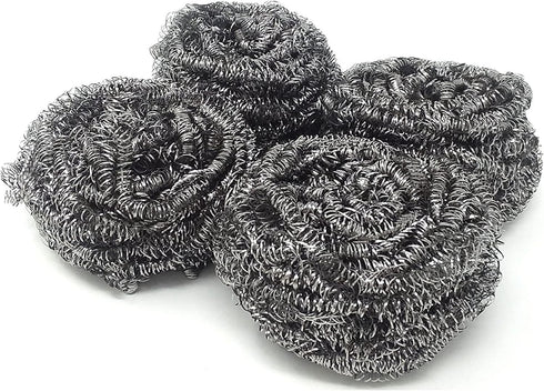 Stainless Steel Kitchen Cleanging Sponges Scouring Pad Steel Wool Scrubbers Pack of 16 by Wideskall