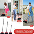 Heavy Duty Broom with 55" Long Handle - Black and Red Angle Broom for Indoor, Outdoor, Kitchen