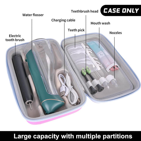 Toothpaset SMYV Water Flosser Travel Case, Portable Dental Oral Irrigator Travel Organizer, Hard Eva Storage Bag