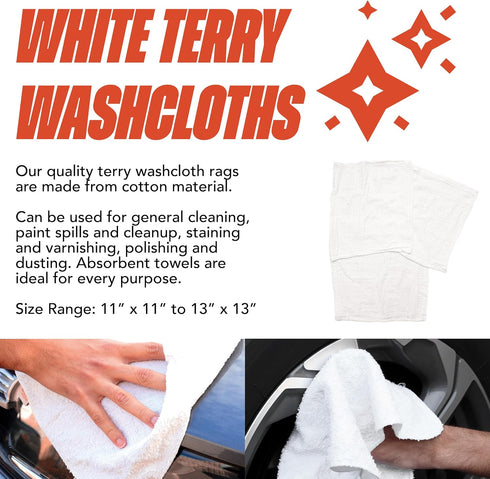 W11 5 lb, Arkwright Terry Cloth Towels for Cleaning - Soft Cotton Blend Washable Multi-Purpose Bar Mop, Absorbent