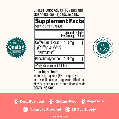 NEURIVA ORIGINAL Nootropic Brain Supplement 28ct Capsules - Clinically Tested for Memory, Focus & Concentration with