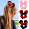 JOYFISCO 3 Pack Mouse Ears Scrunchies, Velvet Hair Scrunchies with Sequin Bows for Women Girls Hair Accessories