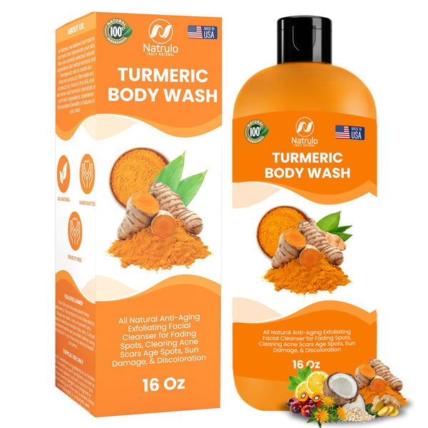 Turmeric Body Wash – Skin Brightening Turmeric Soap for Dark Spots, Hyperpigmentation – Exfoliating Turmeric Face Wash